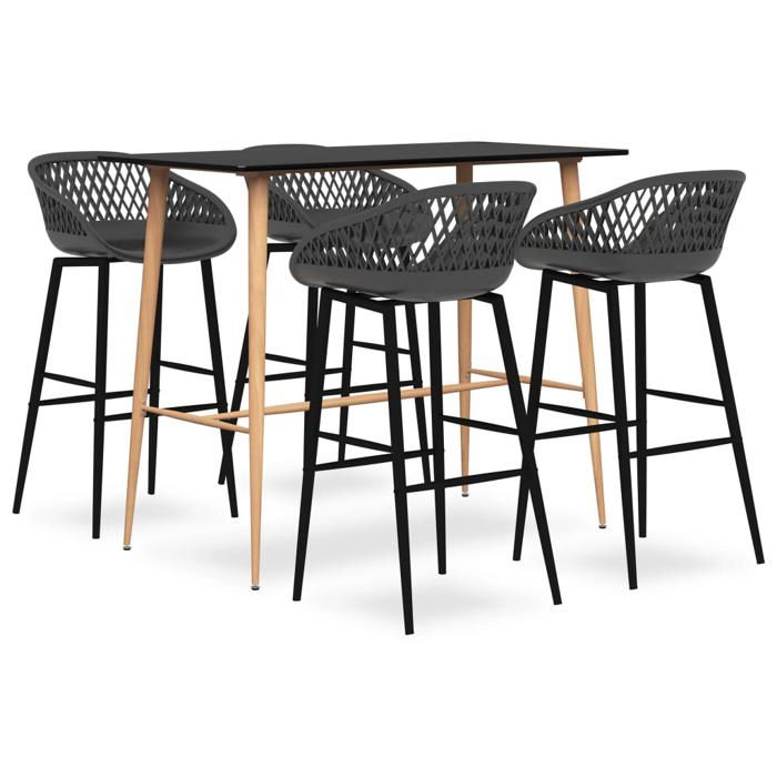 vidaXL Ensemble de Bar 5 pcs Meubles de Pub Ensemble de Comptoir Table et Chaises de Bistrot Mobilier de Bar Maison 3057461