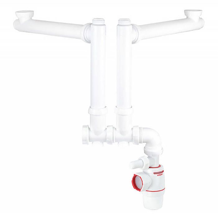 Wirquin SL501C Siphon d'évier réglable avec un joint, sortie D40 à