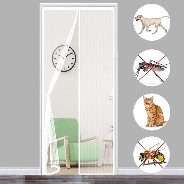 Moustiquaire Magnétique Pour Porte 110x210 Cm - Installation Facile Sans Perçage - Anti-insectes