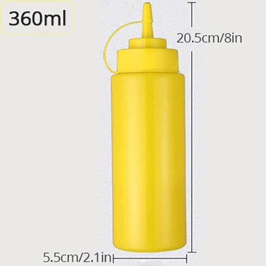 Lot De 3 Bouteilles à Condiments Souples 500ml - Bouchon Vissé, Sans BPA - Pour Sauces, Ketchup, Vinaigrette