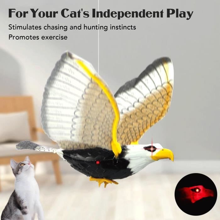 Comparer les prix de ESTINK Jouet interactif pour chat Jouet Interactif Chat Ennui Son Soulagement LumièRe Oiseau Minou Plafond Mur animalerie jouet