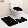 Abattant Wc,Galaxy motif drôle 3D imprimé salle de bain piédestal tapis couvercle toilette couverture bain tapis ensemble - Type 3-1
