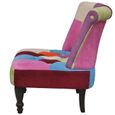 2PCS Fauteuil Chaise style France design patchwork multi couleur moderne pour Chambre Salon Confort Durable-1