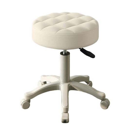 Tabouret Roulant Réglable – Pivotant 360°, Simili Cuir, Sans Accoudoirs, Pour Bureau, Bar, Salon Ou Spa