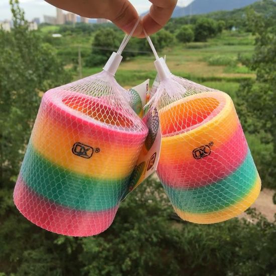 Lot De 6 Mini Ressorts Arc-en-ciel Smiley - Jouets Magiques à Étirer - Sacs De Fête, Prix Carnaval Et Anniversaire Enfants (3,5 Cm)