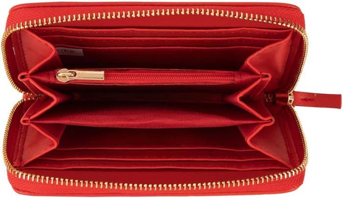 Portamonete Draeger Paris 1886 Merveilleuse Rosso - 12x9,5 Cm, 3 Scomparti, Cerniera, Unisex In Poliuretano