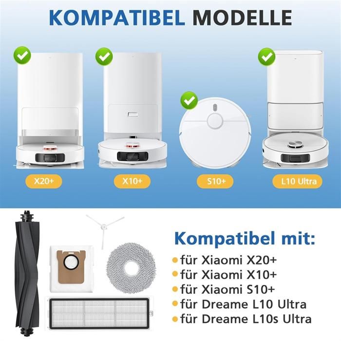 Kit accessoires pour Dreame L10s Ultra, L10 Ultra Aspirateur,1 Brosse Principale,6 Filtres HEPA,6 Kit accessoires pour Dreame L10s Ultra, L10 Ultra Aspirateur,1 Brosse Principale,6 Filtres HEPA,6