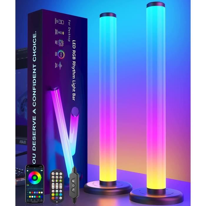 B - Barre lumineuse LED intelligente 360 °, Bluetooth, RGB, lampe