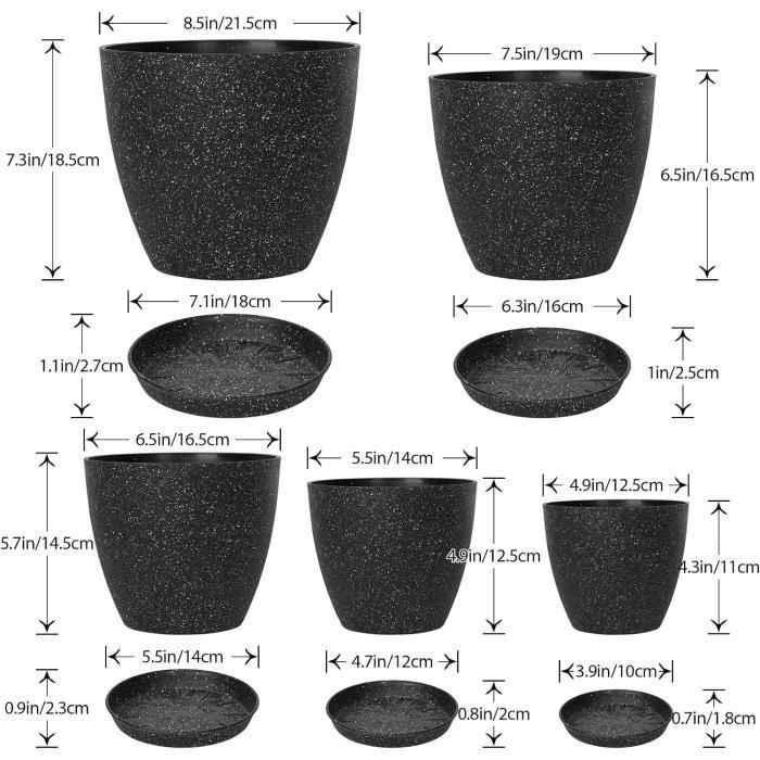 16 Pièces Coupelle Pot de Fleur Soucoupe Pot Fleur Plastique Soucoupes Pots de Fleurs avec 18