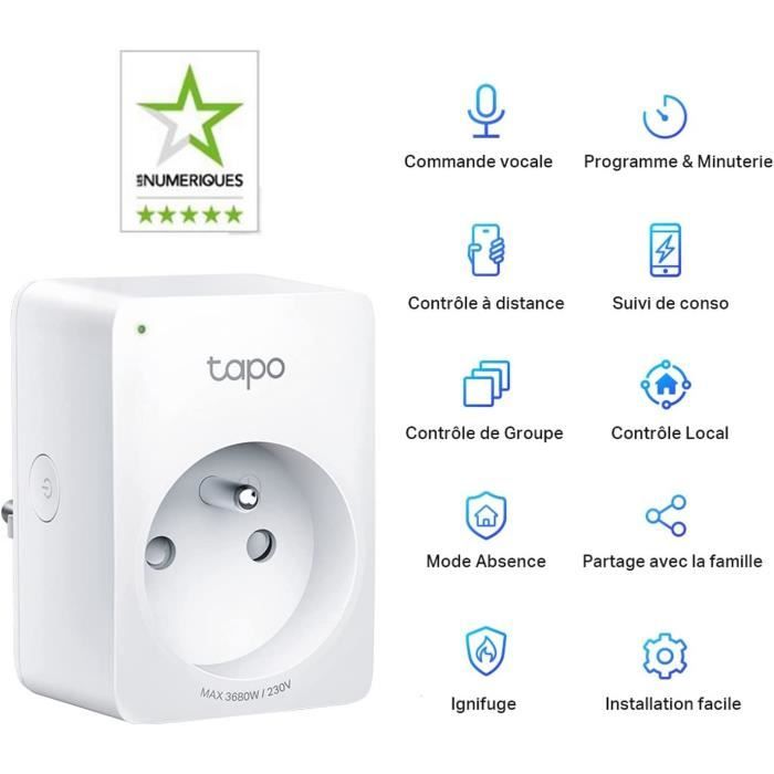Prise connectée WiFi Tapo 110M - compatible Matter, suivi de, prise connectée ma