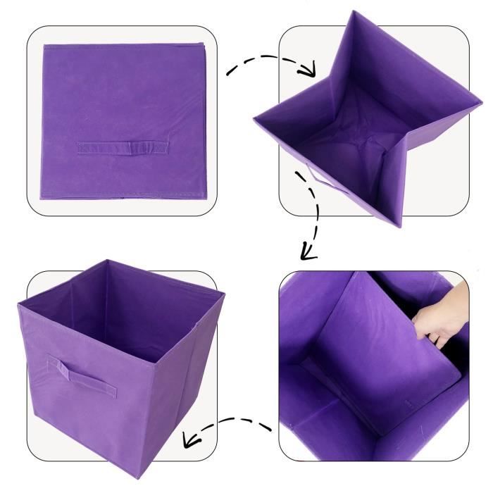 Kids Concept® Boîte de rangement tissu, violet 30x30x30 cm