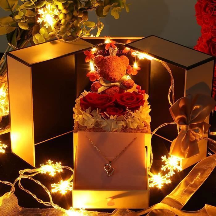Rose Éternelle Cadeau Femme Noël, Rose éternelleavec Love You Collier boîte  à Bijoux, Idee Cadeau Anniversaire Saint Valentin [171] - Cdiscount Maison