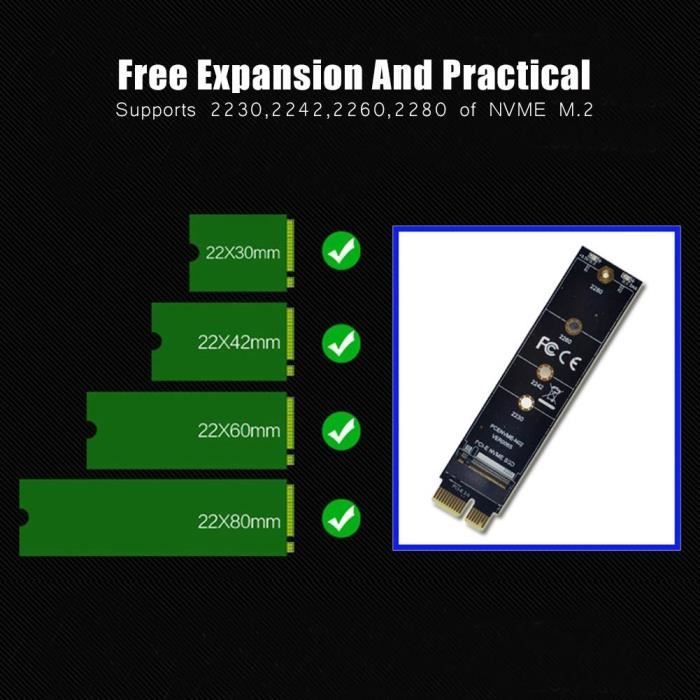 Convertisseur de carte d'extension M.2 vers PCI-E3.0 X4 clé M pour