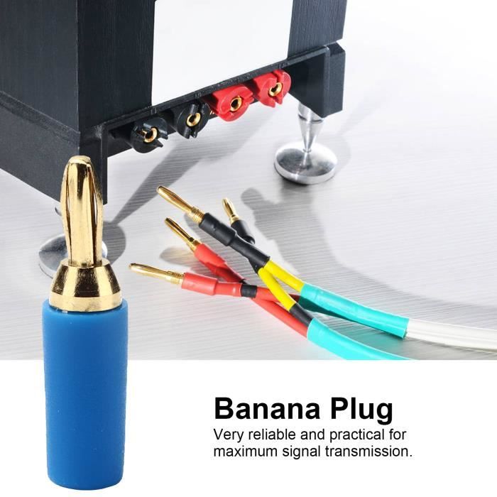 Fiche Banane (Rouge)50 Pièces Jt002 Fiches Banane 4Mm Fil De Haut-Parleur Fiches Banane