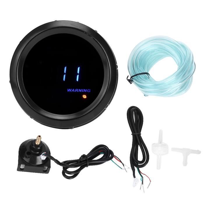 Digital Boost Gauge, 12V Turbo Boost Pressure Gauge 52mm/2in 35PSI Digital Display Blue Red LED Modification Universal