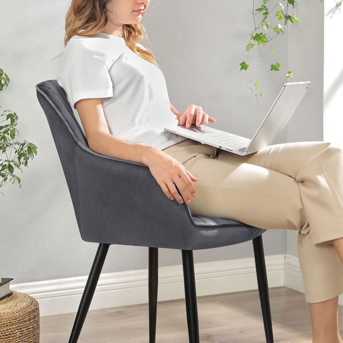 WOLTU Chaises Salle à Manger,Lot De 4,Fauteuil De Cuisine En Velours