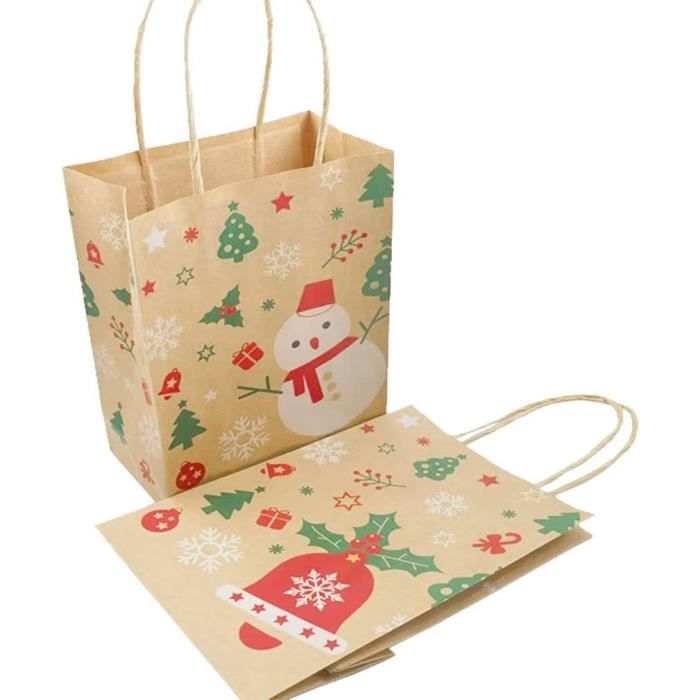 10 x Sacs cadeau Noël de 17 x 12,5 x 6 cm idéal petit cadeau de table,  sachet décoration pour offrir chocolat, gadget, (K) - Cdiscount Beaux-Arts  et Loisirs créatifs