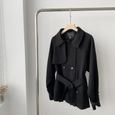 Trench-Coat pour Femme avec Ceinture Manteau Coupe-Vent à Double Boutonnage courte-2