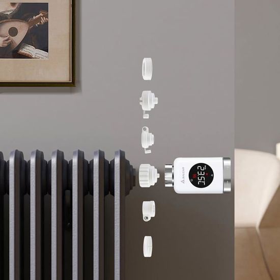 Thermostat Intelligent WiFi Pour Radiateur Salcar TRV706W - Compatible Alexa Et Google Home - Programmable, Sans Passerelle