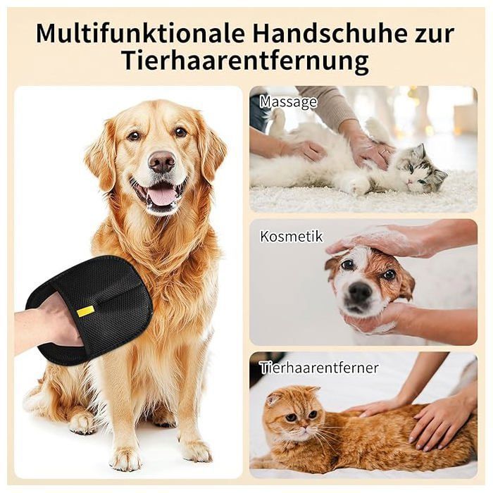 Lot De 5 Gants D'épilation Pour Poils D'animaux - Double Face Réutilisable - Pour Canapé, Tapis, Voiture