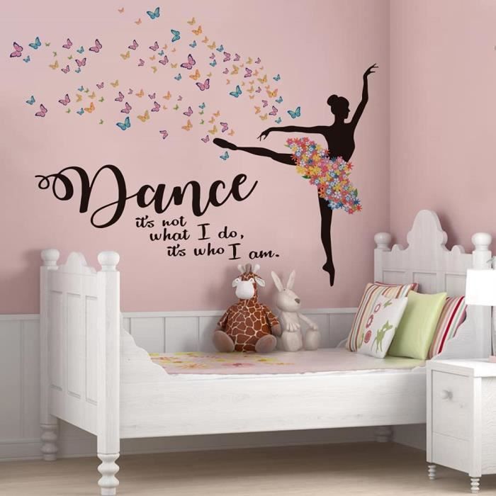 Stickers Muraux Danseuse Fille Autocollant Mural Ballerine Fée Décoration  Murale Chambre Enfants Bébé Pépinière Salon[J1337] - Cdiscount Maison