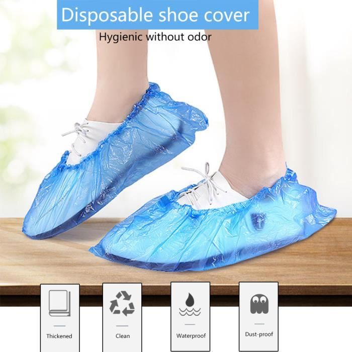 Couvre-chaussures antidérapant imperméable en PVC intégré à la mode avec  semelles épaissies Taille: 36-37 (bleu)