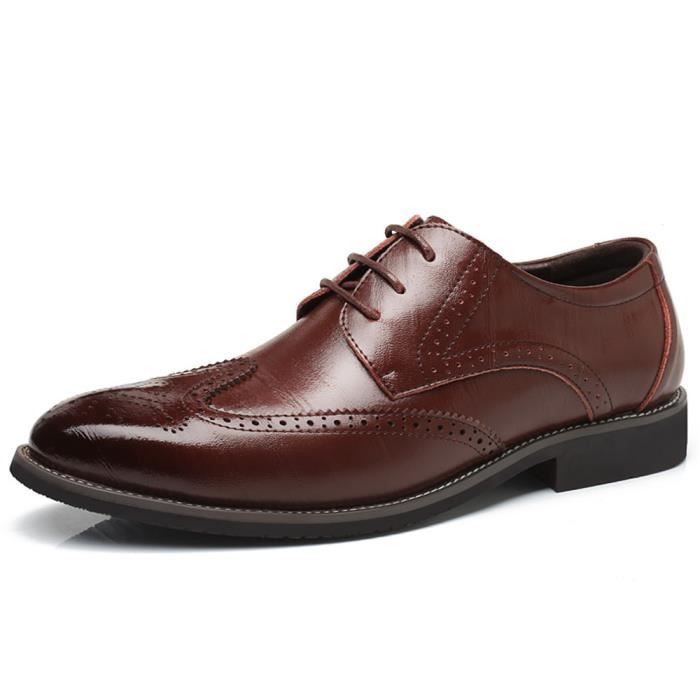Chaussure Homme Cuir Brogue Marron Grande Taille Petite Taille 38 48 Marron Cdiscount Chaussures