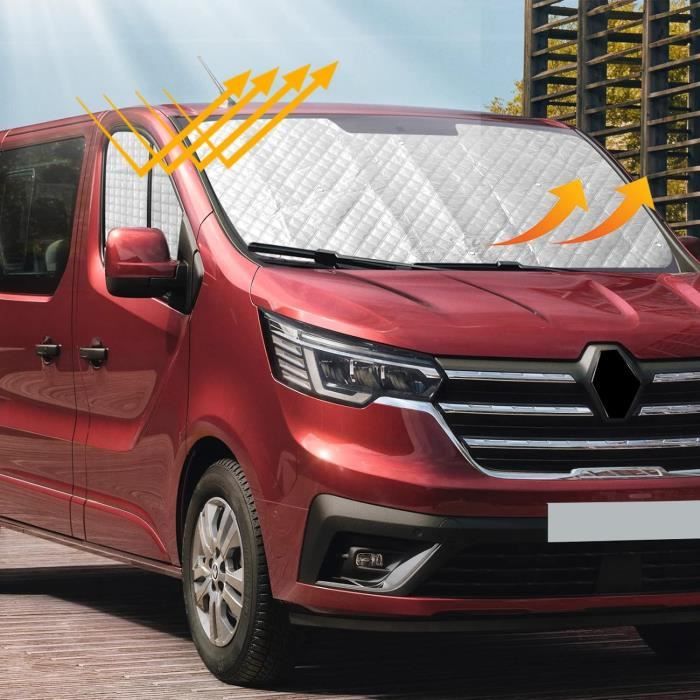 Thermische mat vervanging voor Renault Trafic 2015-2023/Vivaro 2014-2018/NV300 2014-2021/Talento 2016-2020 3 stuks, zonwering voorruitafdekking, meerlaagse aluminiumfolie, opvouwbare zonneklep