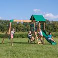 Backyard Discovery Buckley Hill aire de jeux en bois | Avec balançoire / toboggan / bac de sable / échelle | Maison enfant exterieur-3