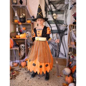 Déguisement Enfant Fille Halloween élégant Sans Manches Le Tulle Costume, De Sorcière Fête Carnaval Cosplay, Tutu Robe Tenues 4 Pièces Avec Chapeau Cape Gris-4pcs 2-3 Ans