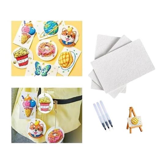 BENECREAT 30 Feuilles Papier Mousse Peinture 3D 66mm Ronde – Gonflant Instantané Pour Art Acrylique