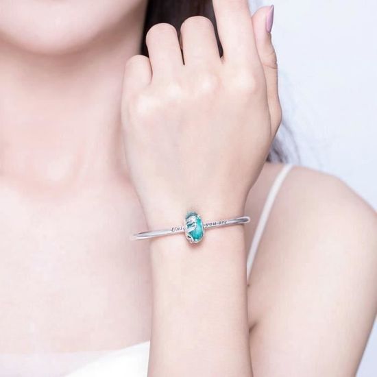 Boowhol Bracelet de Cheville pour Femme en Argent Sterling 925 avec Pendentif en Forme de Dauphin