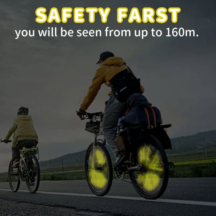 Lot De 72 Réflecteurs De Rayons De Vélo – Visibilité 360° Imperméable, 6 Couleurs, Pour Roues De 75mm