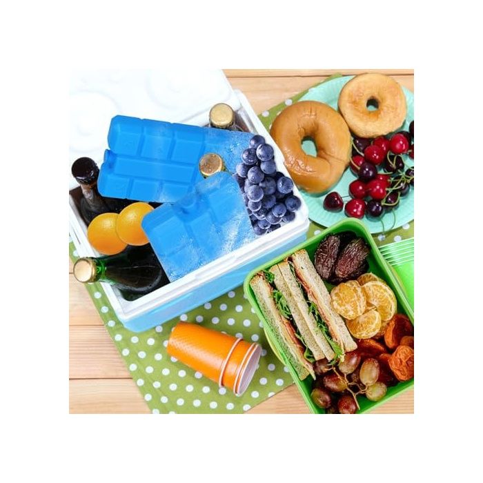 Lot De 4 Pains De Glace Réutilisables – Ultra-plats, Sans BPA, Pour Sac Isotherme, Lunch, Camping Et Pique-nique