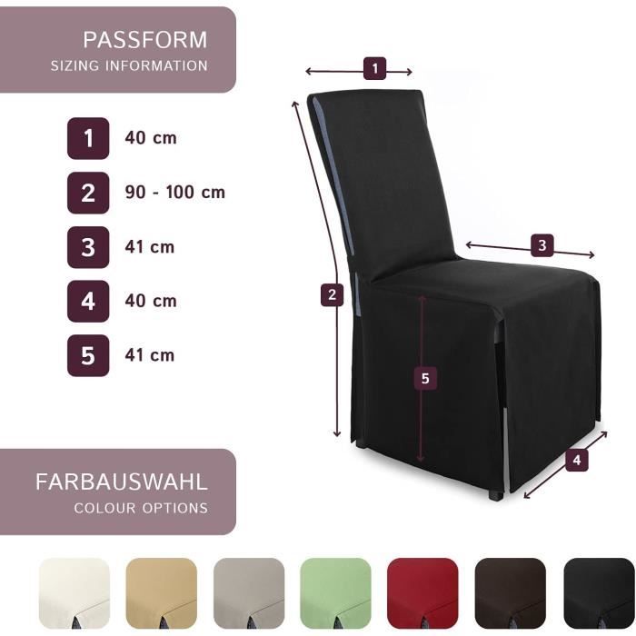 Housses De Chaise Élastiques Marie - Lot De 2, Marron - Protection Anti-Taches Pour Chaises