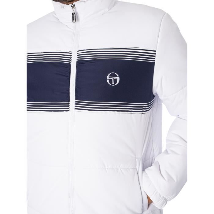 Doudoune homme blanche Lucca Sergio Tacchini Fermeture zippee griffee 100 Polyester Blanc Cdiscount Pret a Porter