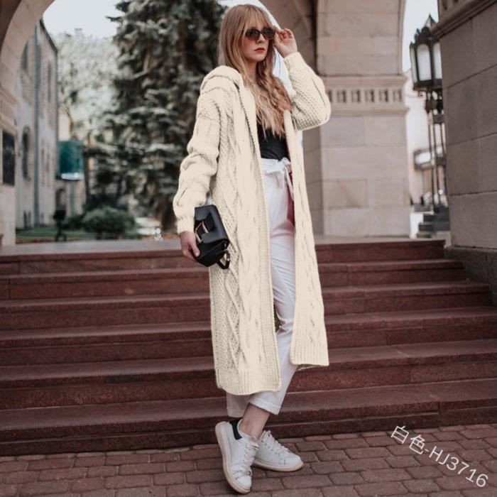 Pull long capuche femme discount