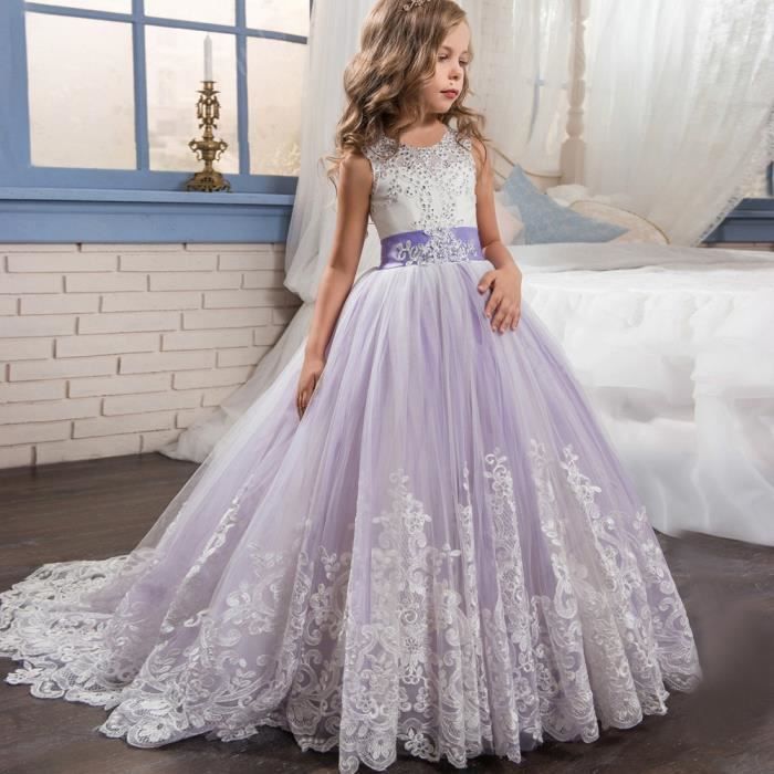 Filles robe de soiree robe de mariee couleur assortie robe de princesse gonflee robe de fille de fleur de mariage Rouge Rouge Cdiscount Pret a Porter