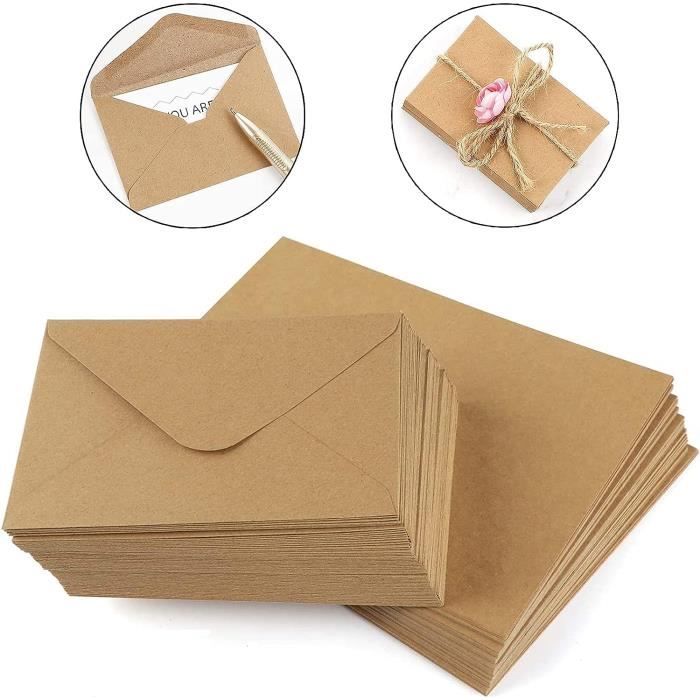 60Pcs/Set Petites Enveloppes Marron Enveloppes Kraft Vintage Enveloppes  Kraft Envelopes En Kraft Pour Cartes De VœUx Et, Cartes D'Invitation  Mariage