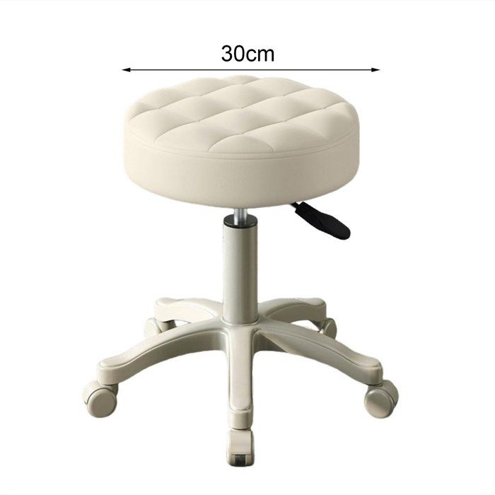 Tabouret de massage, Tabouret à roulettes, pivotant, réglable en hauteur, Siège confortable, Rond, Faux cuir, 30*53cm, 1PCS, Beige - Maison Tabouret de massage, Tabouret à roulettes, pivotant, réglable en hauteur, Siège confortable, Rond, Faux cuir, 30*53cm, 1PCS, Beige - Maison