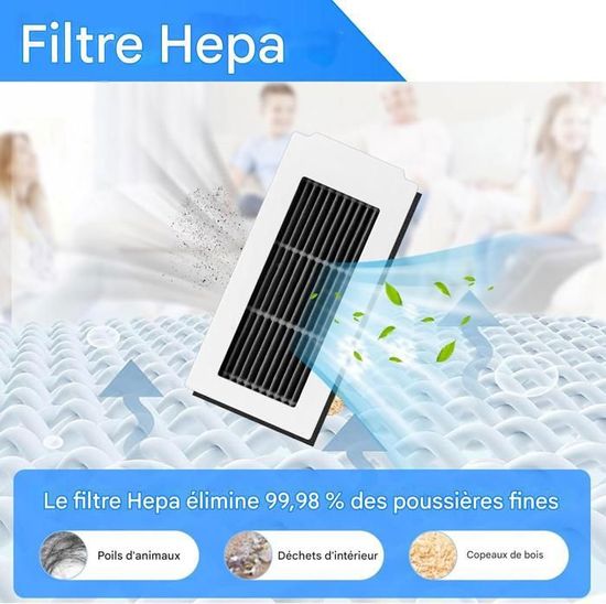 Kit Pièces De Rechange Pour Robot Aspirateur ECOVACS Deebot - 3 Serpillères, 2 Sacs à Poussière, 4 Brosses Latérales - Compatible Modèles Mini Et Autres