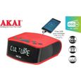 Radio-réveil FM/DAB+ avec prise USB pour recharge - AKAI - Rouge-0