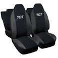 Lupex Shop Housses de siège auto compatibles pour 107 Noir Gris Foncé-0