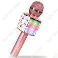 TD® Microphone sans Fil Karaoké, Microphone Bluetooth Portable Lecteur Karaoké avec Lumières LED pour Fête Chanter Idée Cadeau Enfa-0