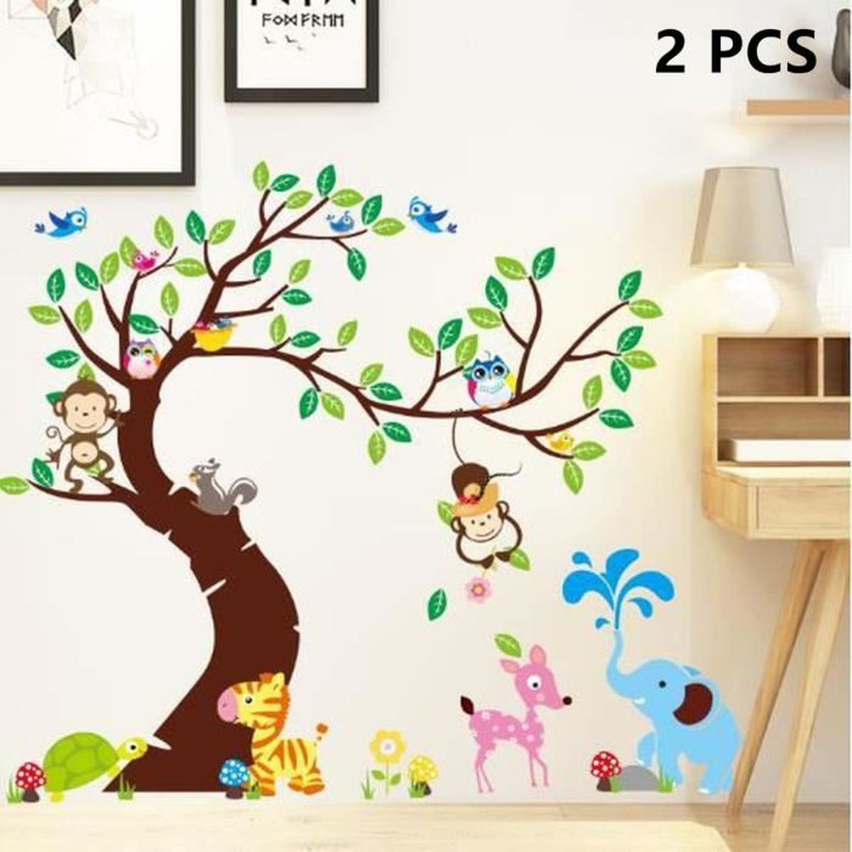 Stickers Chambre Bebe Animaux Cdiscount