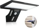 HANDEIU Lampe solaire d'extérieur, 90 LED, détecteur de mouvement solaire, 2600 mAh, chargement USB, applique murale solaire(1 paquet)