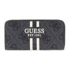 GUESS Porte-monnaie gris foncé noir pour femme - Laurel II SLG Large Zip Around Wallet L Coal Logo 313022
