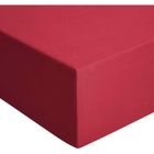 IAMS CHIEN Drap Housse 160x200x20 cm - 100% Coton Jersey - Fabriqué en Europe - Bordeaux - Avec Grands Bonnets et Elastiques