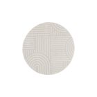 Tapis Salon à poil court - TESSO LIVING - Boho géométrique - Blanc - Ø120 cm (rond) - Moderne - Super doux