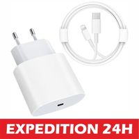 ZISONIX Adaptateur 20W  Chargeur Cable USB-C Rapide Pour iPhone 13/12/11/XR/Xs/Max/8/7